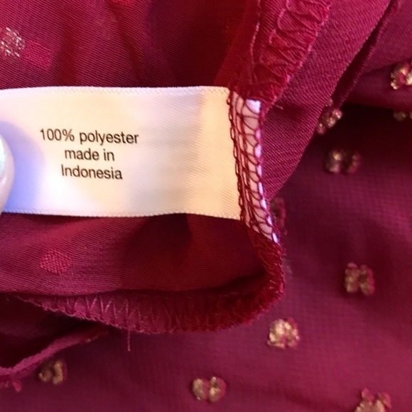 Lane Bryant wine coloured sheer blouse with gold flecks.  New with tags. - Picture 6 of 9